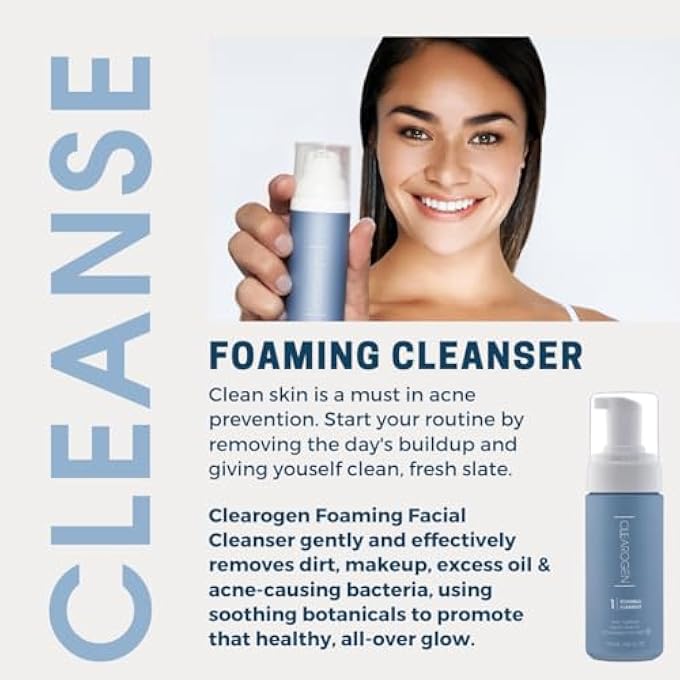 Clearogen منظف وجه رغوي، غسول وجه للنساء/الرجال، غسول وجه، صابون وجه، منظف وجه لحب الشباب، غسول وجه، غسول وجه رغوي - Image 4